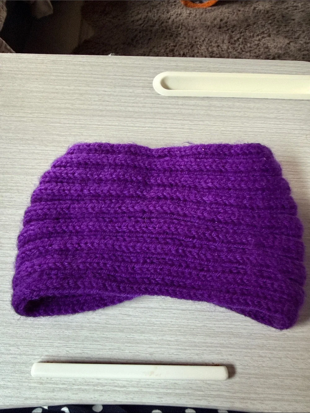 Knit Twisted Headband in Vibrant Purple